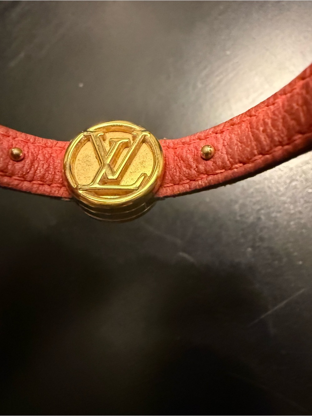 Louis Vuitton Brown Monogram Leather Bracelet with Gold Hardware Authentic - Picture 4 of 7